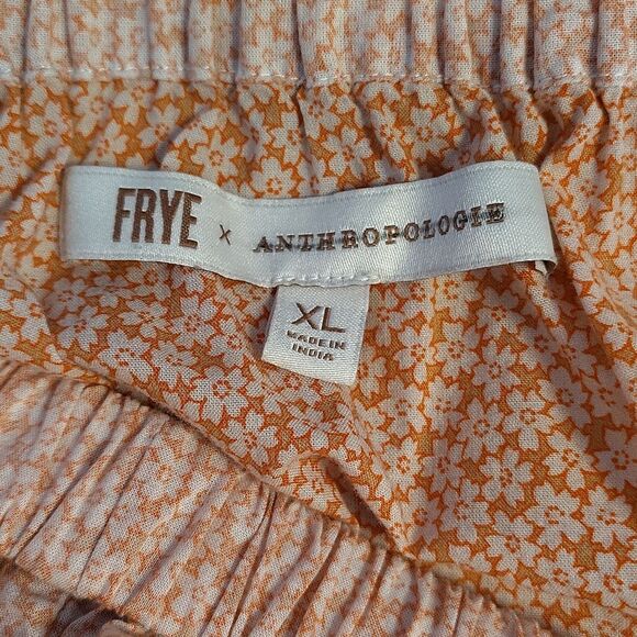 Anthropologie x Frye Elspeth Pink Floral Full Tiered Button Front Maxi Skirt XL - Picture 14 of 15